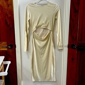 Cream long sleeved cut out dress Pretty Garden